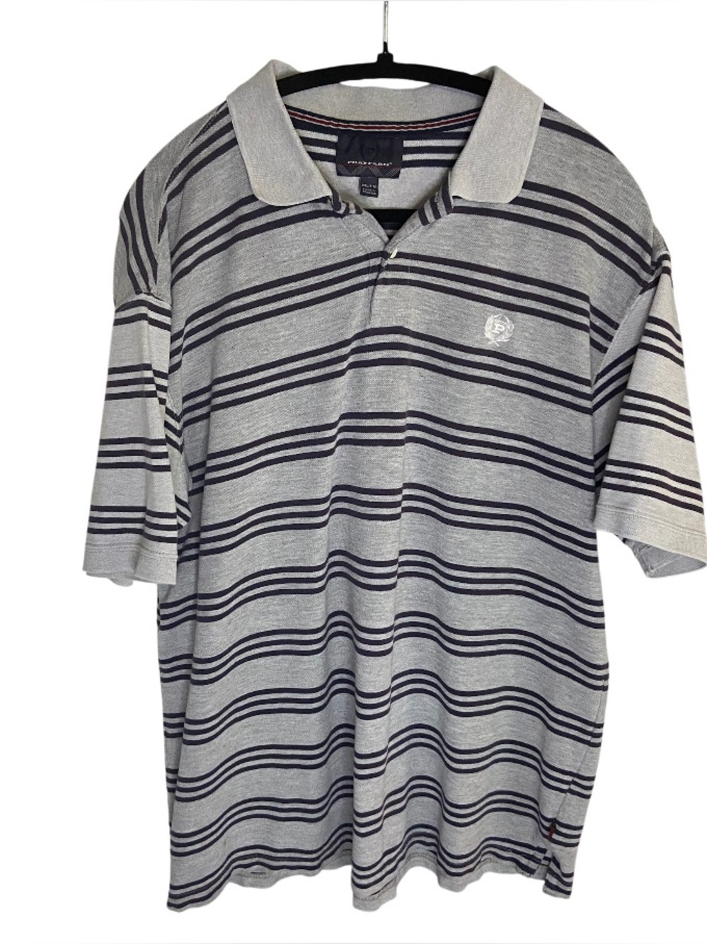 Phat Farm men’s VTG stripped short sleeve polo shirt embroidered logo on front